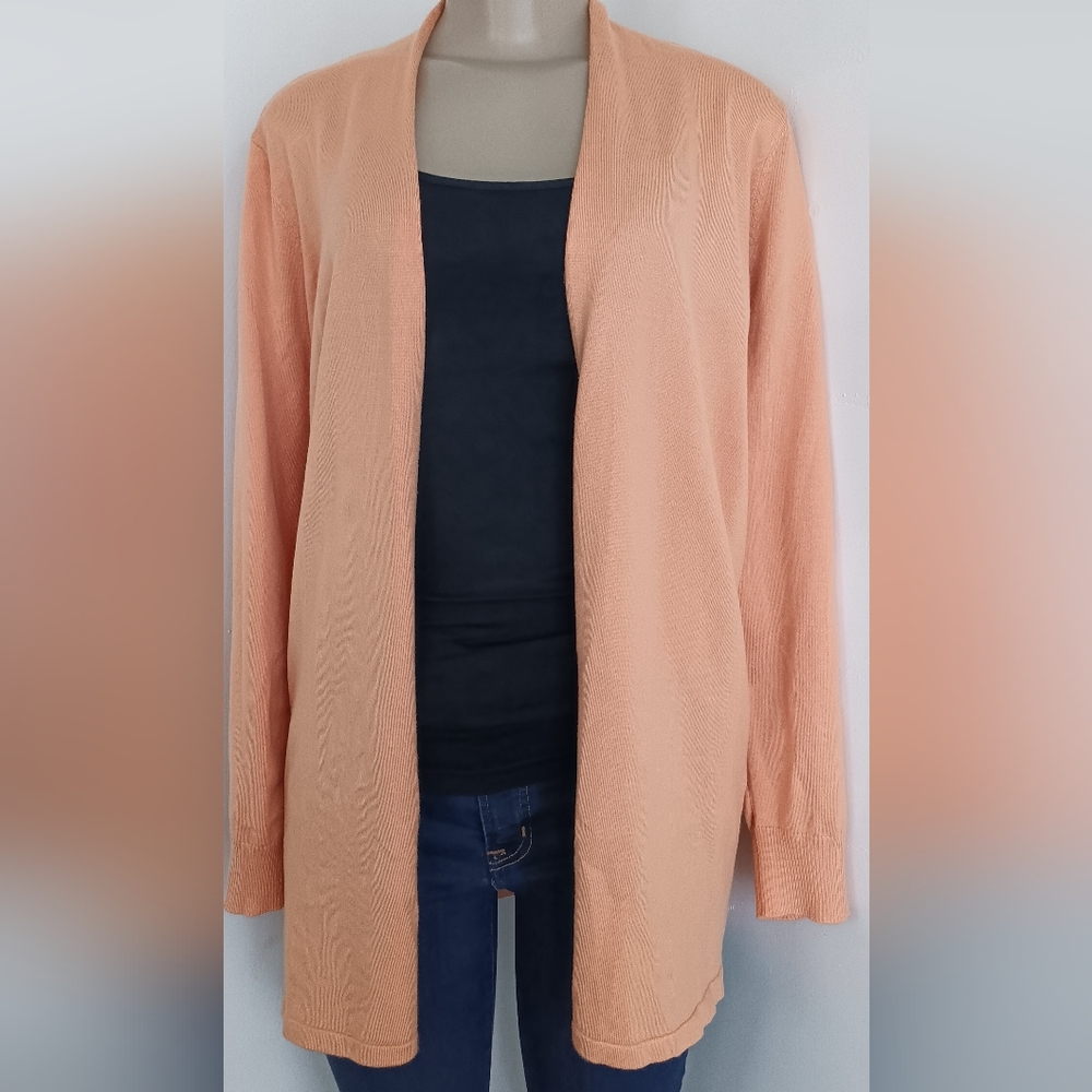 Cyrus Peach Open-Front Cardigan